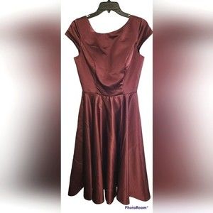 Happy Wedding Burgandy Satin Women's/Juniors Lace-up Dress Size 10 NWT